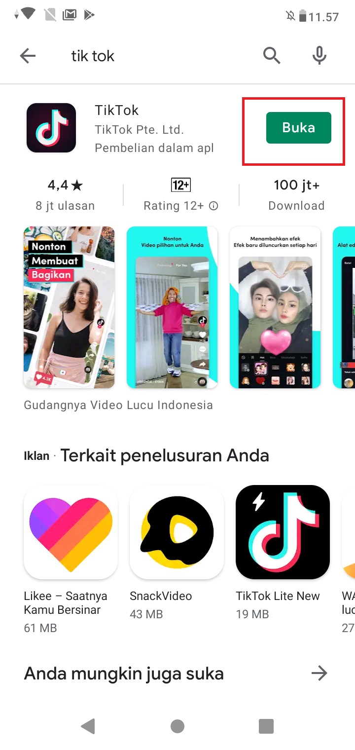 Buka Aplikasi Tiktok