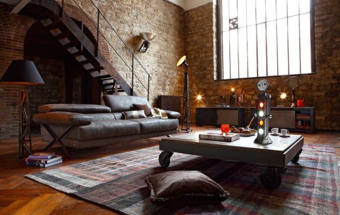 Industrial vintage brick loft ideas light interior decor exposed love space kitchen rugs walls red style bulbs room modern oriental