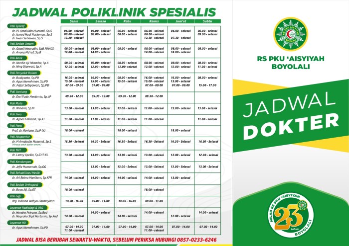 Jadwal dokter untuk pemeriksaan rutin di Medan