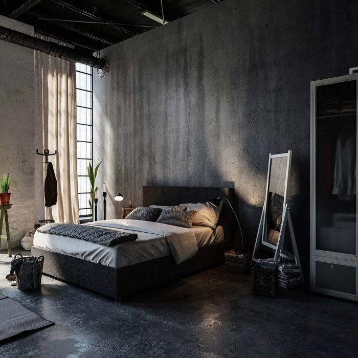 Inspirasi desain kamar industrial untuk rumah