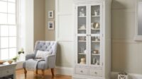 Display white provincial french glass classic cabinet tempered off wholesalesdirect au saved furniture room