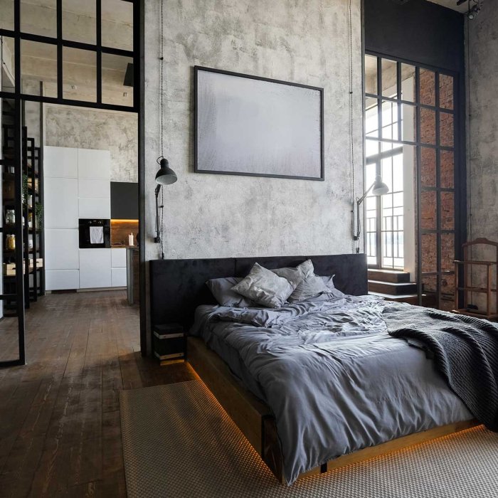 Interior industriale stile letto kamar barker stonehouse chambre chic compelling inspirasi berbagai industrielle coucher avantela metallo protagonisti